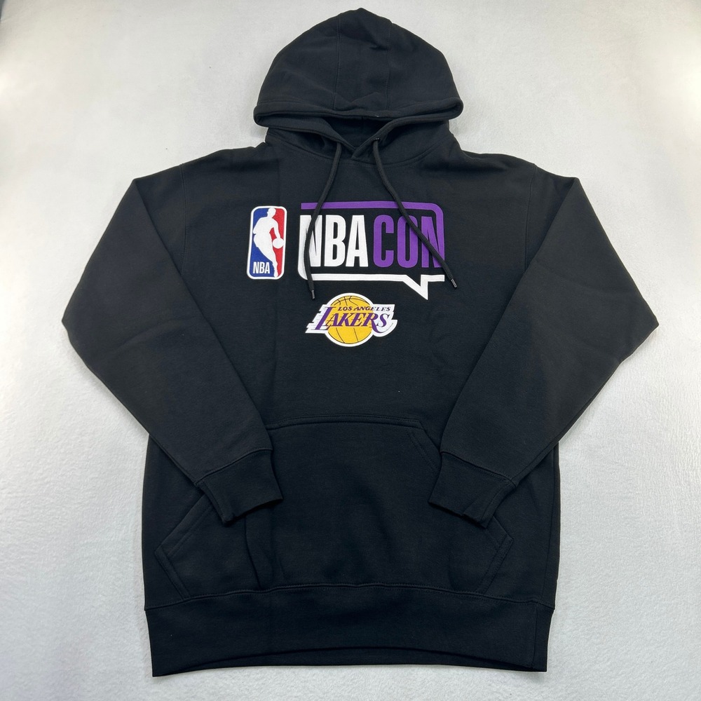 NBA Con Los Angeles Lakers Hoodie Black Mens Medium Basketball Sweatshirt